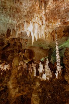 Limestones formations of Guadeloupe Mountains' Carlsbad Caverns.