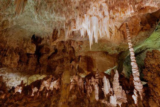 Limestones formations of Guadeloupe Mountains' Carlsbad Caverns.