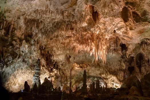 Limestones formations of Guadeloupe Mountains' Carlsbad Caverns.