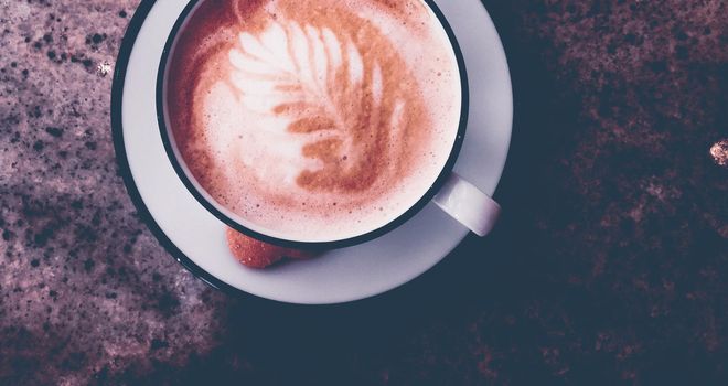 Brunch in Paris, drinks menu and vintage recipe concept - Cappuccino for breakfast in cafeteria, coffee cup on table in parisian cafe