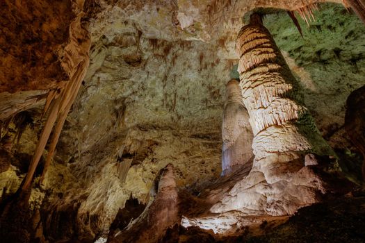 Limestones formations of Guadeloupe Mountains' Carlsbad Caverns.