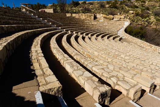 Amphitheater at Carlsbad Caverns where the evening bat flights are observed by tourists.