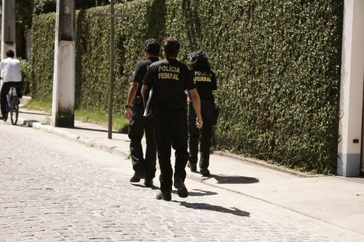 porto seguro, bahia, brazil - august 6, 2009: Federal Police agent during a police operation in the city of Porto Seguro.