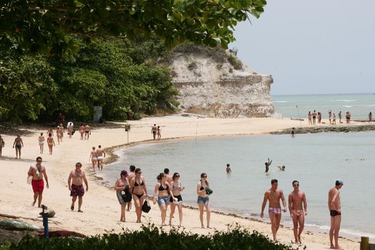 porto seguro, bahia / brazil - january 2, 2010: View of the Espelho Beach in the city of Porto Seguro.