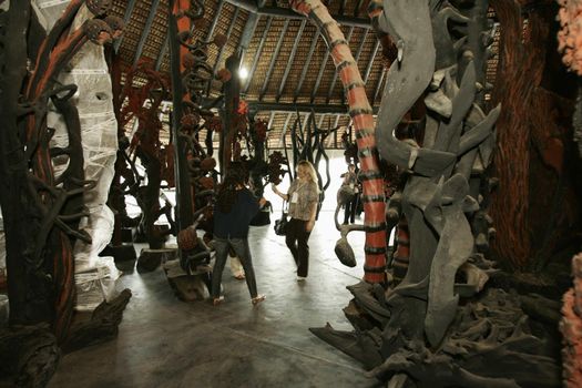 nova vicosa, bahia / brazil - september 3, 2009: Sculpture by visual artist and environmental activist Frans Krajcberg, is seen at Sitio Natura in Nova Vicosa.