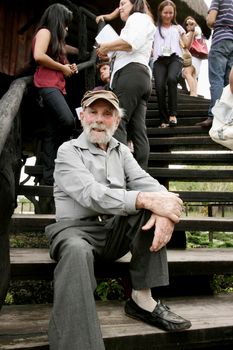 nova vicosa, bahia / brazil - September 3, 2009: Frans Krajcberg, artist and environmentalist, is seen at Sitio Natura in the city of Nova Vicosa.