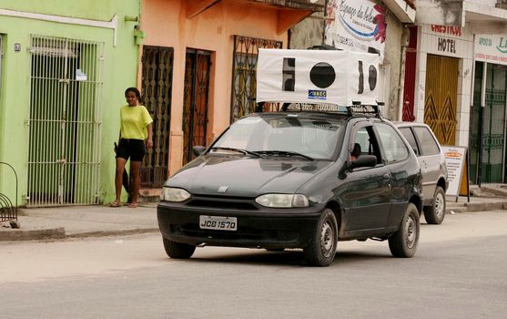 eunapolis, bahia / brazil - agosto 29, 2009: vehicle used to advertise sound is seen in the city of Eunapolis.