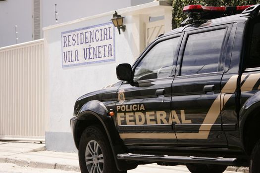 porto seguro, bahia, brazil - august 6, 2009: Federal Police agent during a police operation in the city of Porto Seguro.