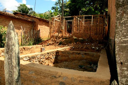 guaratinga, bahia, brazil - may 7, 2009: foundation of a house is seen in the city of Guaratinga, in the south of Bahia.