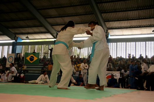 eunapolis, bahia / brazil - may 31, 2009: judo athletes are seen during a championship held in the city of Eunapolis, in southern Bahia.