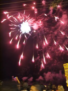 porto seguro, bahia / brazil - january 1, 2010: Explosions of fireworks during New Year's Eve in the city of Porto Seguro in southern Bahia.