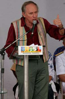 caravelas, bahia / brazil - june 5, 2009: Carlos Minc, Minister of the Environment of President Lula's government, is seen in the city of Caravelas.