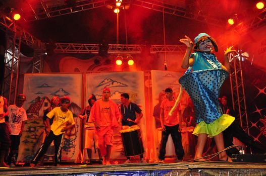 vitoria da conquista, bahia, brazil - november 1, 2011: Child performing on stage in theater in the city of Vitoria da Conquista.