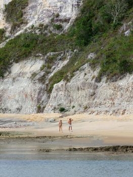 porto seguro, bahia, brazil - january 2, 2010: view of Espelho beach on the south coast of the city of Porto Seguro.