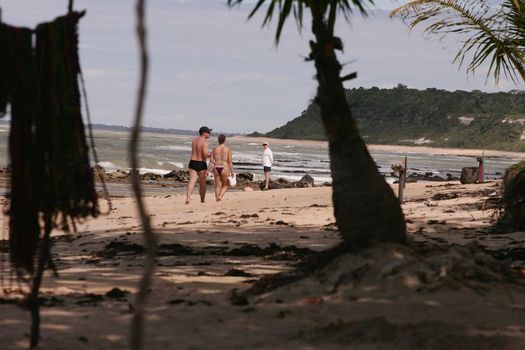 porto seguro, bahia  brazil - january 2, 2010: View of the Espelho Beach in the city of Porto Seguro.