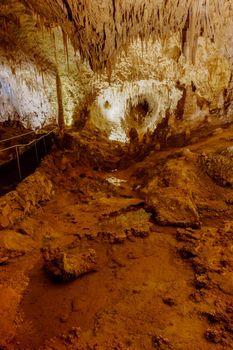 Limestones formations of Guadeloupe Mountains' Carlsbad Caverns.