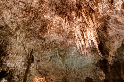 Limestones formations of Guadeloupe Mountains' Carlsbad Caverns.
