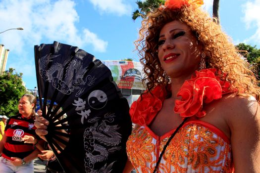 salvador, bahia / brazil - september 8, 2013: people are seen during gay pride parade in the city of Salvador.