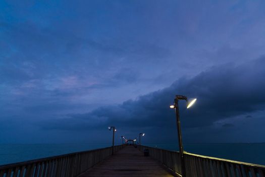 Sunrise over Queen Isabella Causeway Bridge, TX.