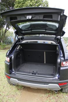 salvador, bahia, brazil - july 7, 2014: Details of Range Rover Evoque 2014 vehicle seen in Salvador city.
