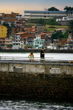 salvador, bahia, brazil - august 2, 2014: Ponta de Humaita lighthouse, tourist site in the city of Salvador.