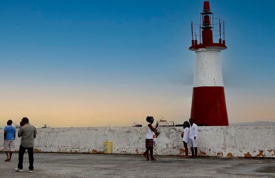 salvador, bahia, brazil - august 2, 2014: Ponta de Humaita lighthouse, tourist site in the city of Salvador.