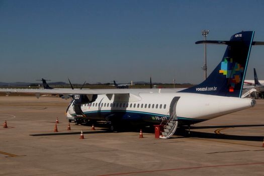 campinas, sao paulo / brazil - july 30, 2013: Azul Linhas Aereas ATR 72 aircraft is seen at Campinas International Airport.