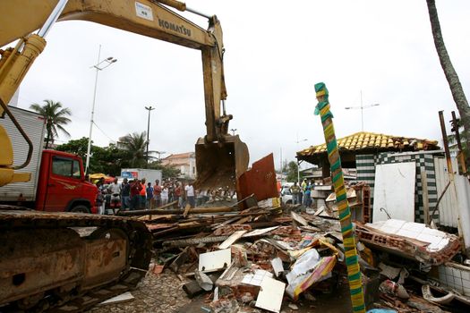 salvador, bahia, brazil - july 15, 2014: beginning of street renovation in the neighborhood of Itapua in the city of Salvador