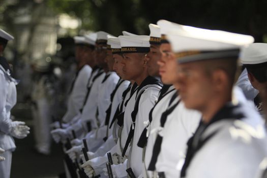 salvador, bahia, brazil - september 7, 2014: Military members of the Brazilian Navy during a civic-military parade in celebration of the independence of Brazil in the city of Salvador.