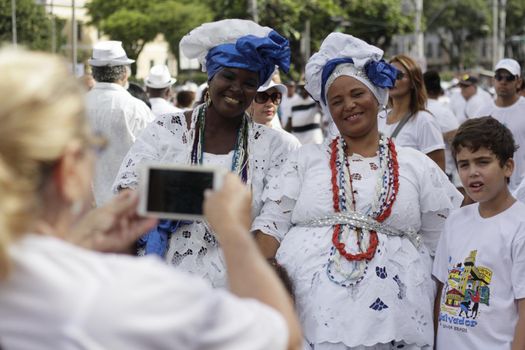 salvador, bahia, brazil - january 15, 2015: devotees of Senhor do Bonfim during procession to the church in the city of Salvador