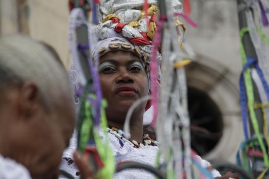 salvador, bahia, brazil - january 15, 2015: devotees of Senhor do Bonfim during procession to the church in the city of Salvador