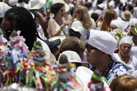 salvador, bahia, brazil - january 15, 2015: devotees of Senhor do Bonfim during procession to the church in the city of Salvador