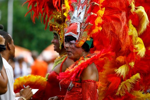 salvador, bahia / brazil - september 21, 2014: person is seen wearing costume during parade of gay parade in the city of Salvador.