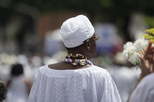 salvador, bahia, brazil - january 15, 2015: devotees of Senhor do Bonfim during procession to the church in the city of Salvador