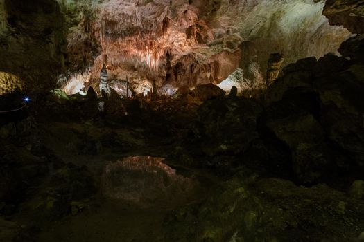 Limestones formations of Guadeloupe Mountains' Carlsbad Caverns.