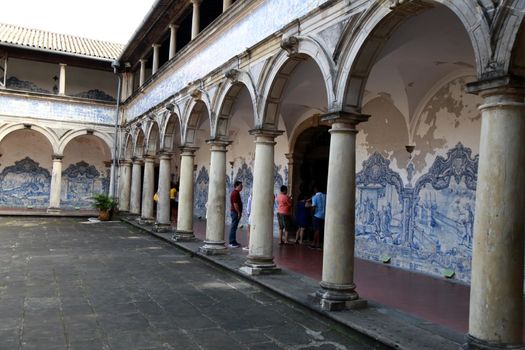 salvador, bahia, brazil - may 25, 2015: bleached tiles in the church of Sao Francisco in Pelourinho, Historic Center of the city of Salvador.