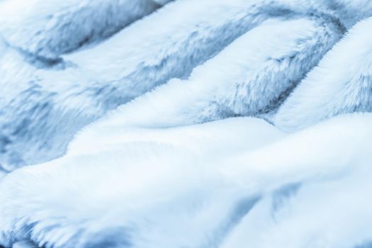 Fashion design, warm winter clothing and vintage material concept - Luxury blue fur coat texture background, artificial fabric detail