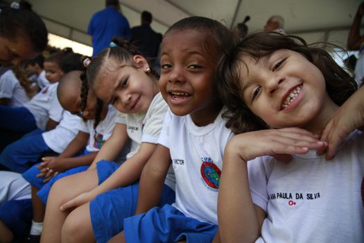 salvador, bahia / brazil - september 10, 2015: Students are seen at the Municipal School Professora Nossa Senhora das Graças, in the Bonfim neighborhood in the city of Salvador.