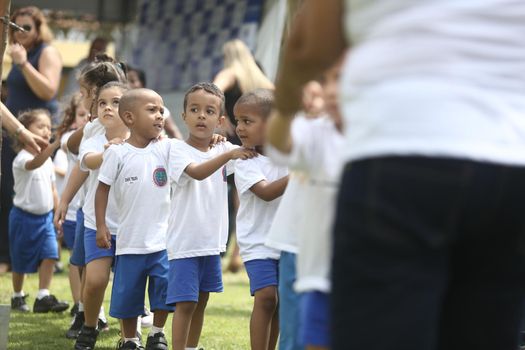 salvador, bahia / brazil - september 10, 2015: Students are seen at the Municipal School Professora Nossa Senhora das Graças, in the Bonfim neighborhood in the city of Salvador.