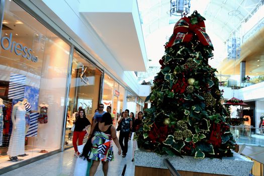 salvador, bahia / brazil - october 21, 2015: christmas decoration is seen in shopping mall in the city of Salvador.
