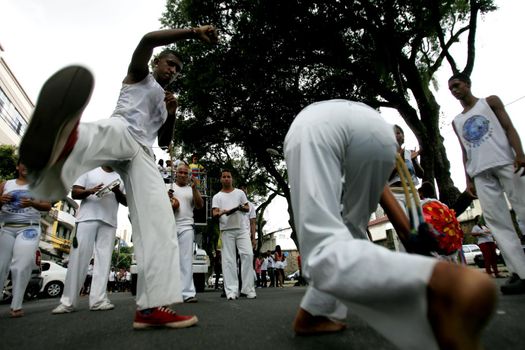 salvador, bahia / brazil - december 8, 2014: Roda de Capoeira is seen in the Comercio neighborhood in Salvador .