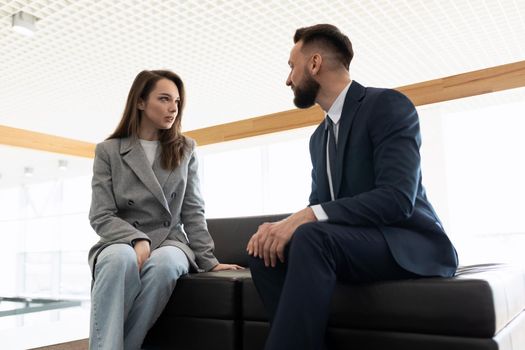 consultation with a lawyer in an informal setting in the office.