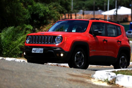 salvador, bahia / brazil - november 10, 2015: Jeep Renegade Sport Diesel is seen in the city of Salvador.