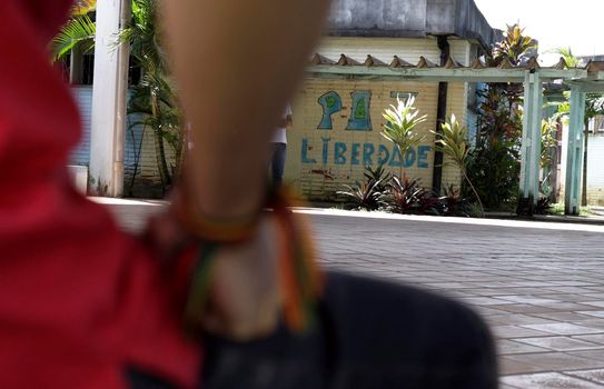 salvador, bahia / brazil - august 6, 2015: Adolescent offender, intern of the Community of Social and Educational Care (Case) is seen in the institution in the city of Salvador.