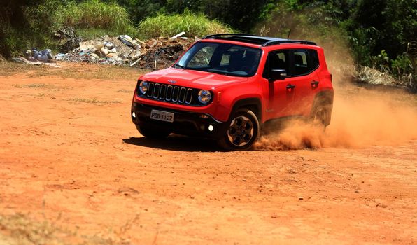 salvador, bahia / brazil - november 10, 2015: Jeep Renegade Sport Diesel is seen in the city of Salvador.