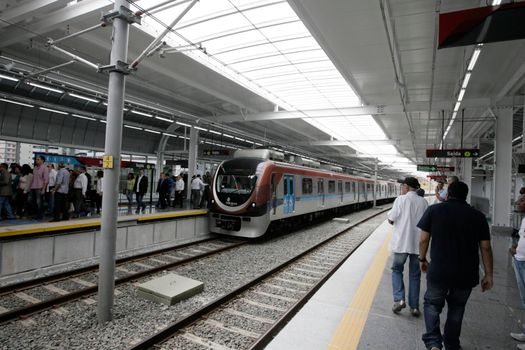 salvador, bahia, brazil - november 3, 2011: Salvador city subway train at Bonoco Station