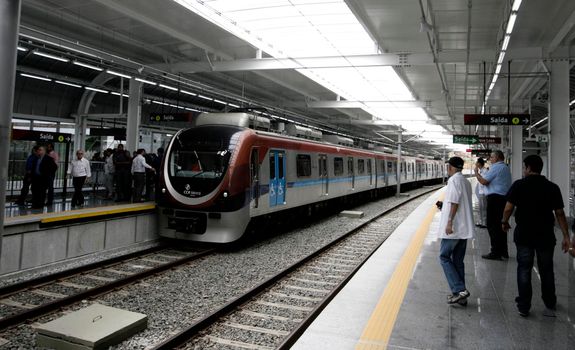 salvador, bahia, brazil - november 3, 2011: Salvador city subway train at Bonoco Station