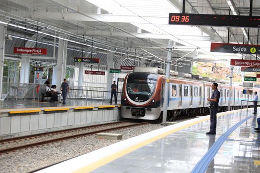 salvador, bahia, brazil - november 3, 2011: Salvador city subway train at Bonoco Station