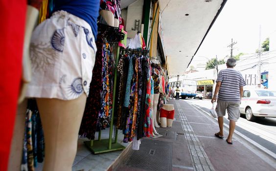 salvador, bahia, brazil - december 8, 2015: View of shops on Avenida J. J. Seabra - Baixa dos Sapateiros in Salvador city.