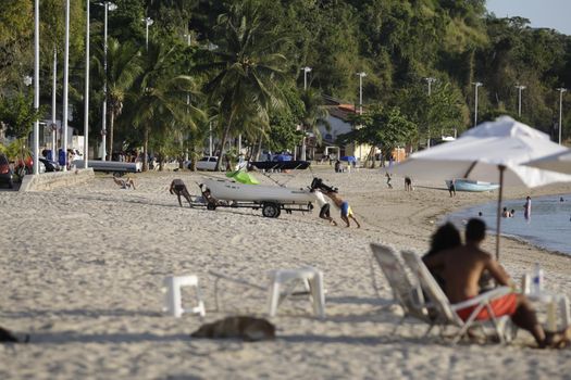 salvador, bahia / brazil - december 1, 2015: View of the Santome de Paripe beach in Salvador.